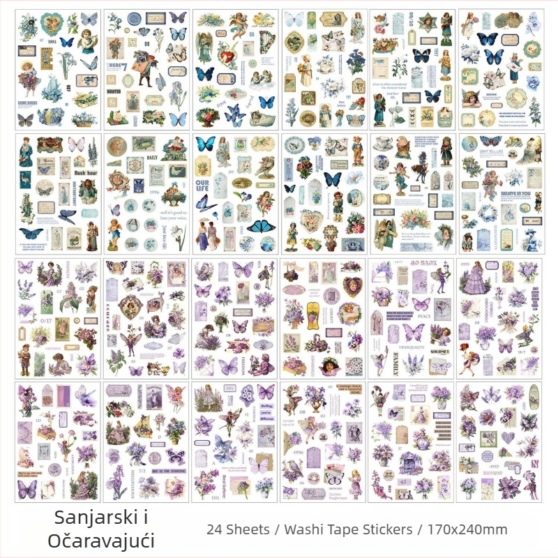 Rana knjiga s velikim naljepnicama od pjene i papira za rezanje, Xiseshao serija, priručnik za lagani retro materijal, DIY kolaž za uređenje okoliša