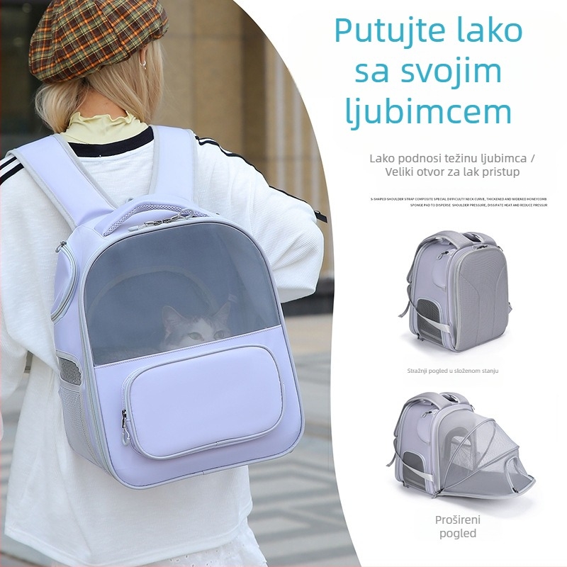 Torba za kućne ljubimce može proširiti kavez za mačke, udobna unutarnja podloga za pse i mačke prilikom izlaska, prozračna prijenosna putna torba za kućne ljubimce, slatki ruksak za kućne ljubimce