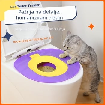 Integrirana kutija za pijesak za mačke, uređaj za obuku mačaka s fiksnom točkom za korištenje WC-a, uzgoj mačaka početnika, velika veličina, otporan na pijesak, dostava bez narudžbe