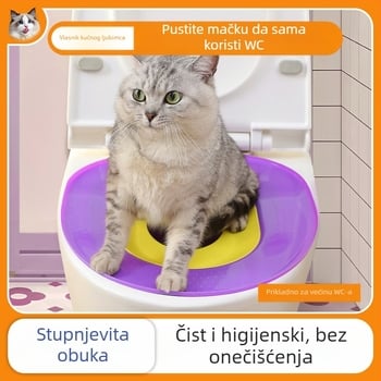 Integrirana kutija za pijesak za mačke, uređaj za obuku mačaka s fiksnom točkom za korištenje WC-a, uzgoj mačaka početnika, velika veličina, otporan na pijesak, dostava bez narudžbe