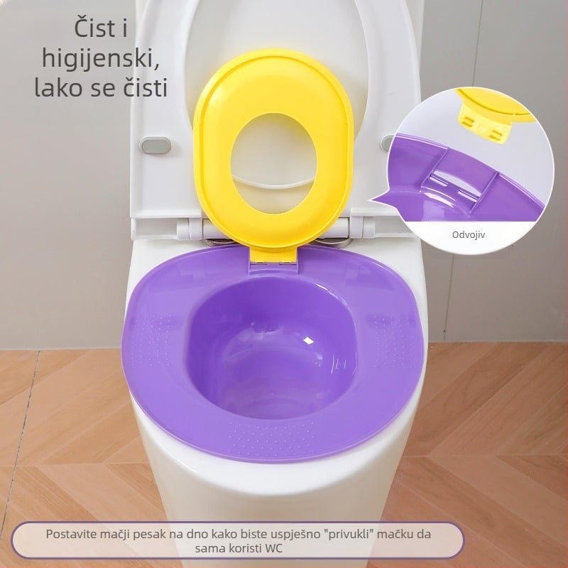 Integrirana kutija za pijesak za mačke, uređaj za obuku mačaka s fiksnom točkom za korištenje WC-a, uzgoj mačaka početnika, velika veličina, otporan na pijesak, dostava bez narudžbe