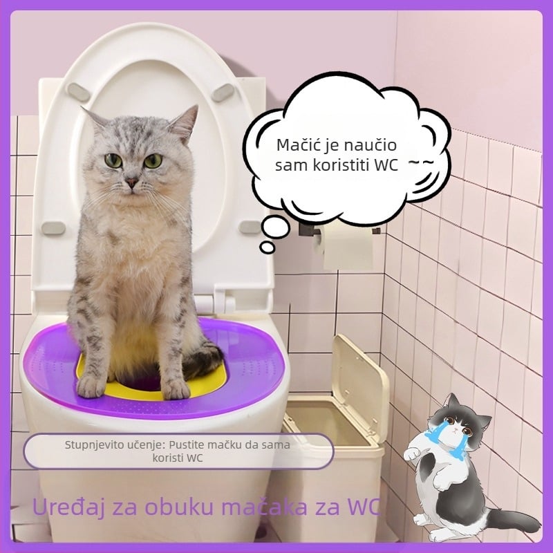 Integrirana kutija za pijesak za mačke, uređaj za obuku mačaka s fiksnom točkom za korištenje WC-a, uzgoj mačaka početnika, velika veličina, otporan na pijesak, dostava bez narudžbe