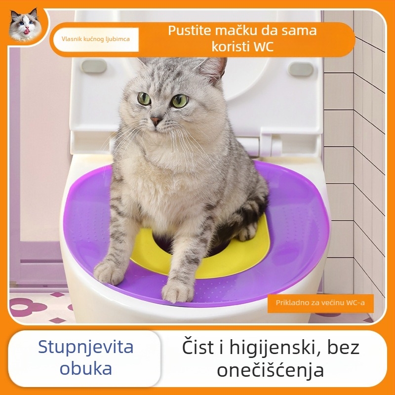 Integrirana kutija za pijesak za mačke, uređaj za obuku mačaka s fiksnom točkom za korištenje WC-a, uzgoj mačaka početnika, velika veličina, otporan na pijesak, dostava bez narudžbe