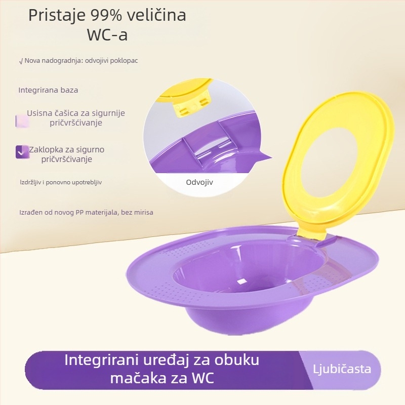 Integrirana kutija za pijesak za mačke, uređaj za obuku mačaka s fiksnom točkom za korištenje WC-a, uzgoj mačaka početnika, velika veličina, otporan na pijesak, dostava bez narudžbe