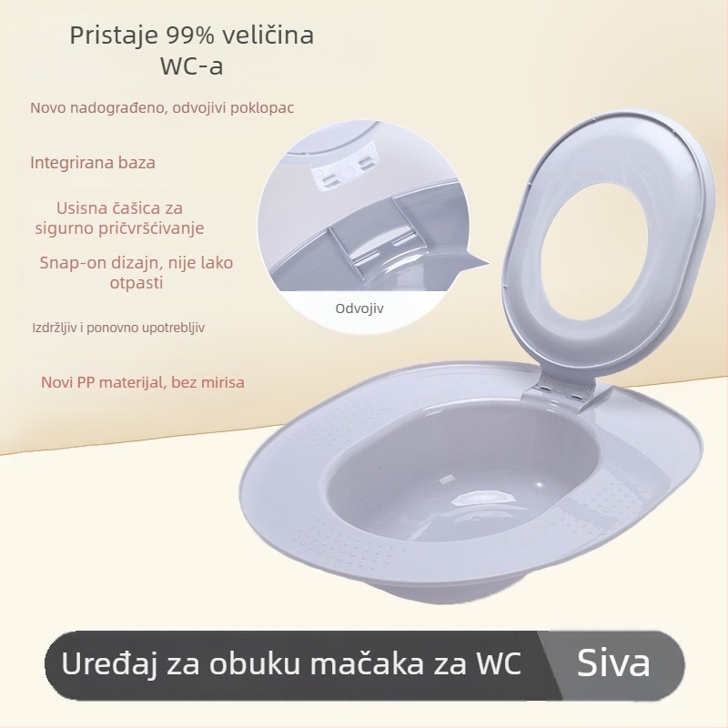 Integrirana kutija za pijesak za mačke, uređaj za obuku mačaka s fiksnom točkom za korištenje WC-a, uzgoj mačaka početnika, velika veličina, otporan na pijesak, dostava bez narudžbe