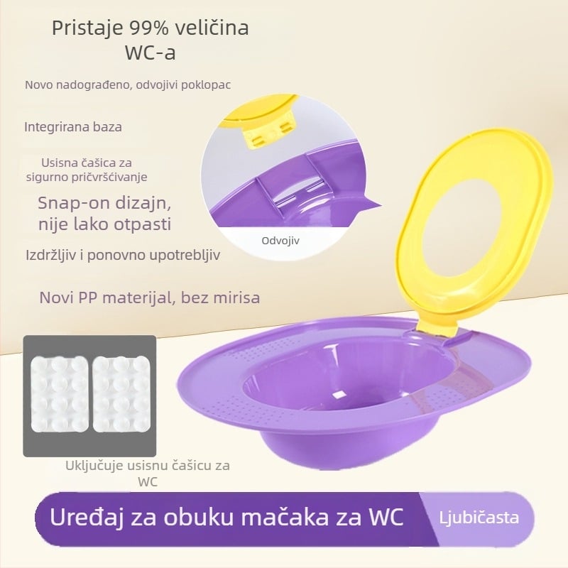 Integrirana kutija za pijesak za mačke, uređaj za obuku mačaka s fiksnom točkom za korištenje WC-a, uzgoj mačaka početnika, velika veličina, otporan na pijesak, dostava bez narudžbe