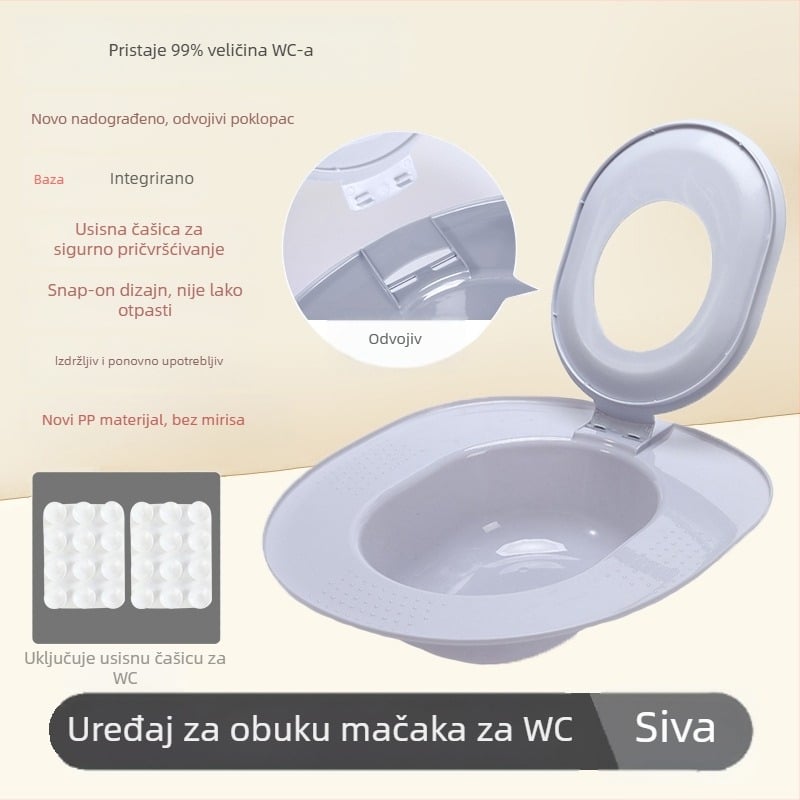 Integrirana kutija za pijesak za mačke, uređaj za obuku mačaka s fiksnom točkom za korištenje WC-a, uzgoj mačaka početnika, velika veličina, otporan na pijesak, dostava bez narudžbe