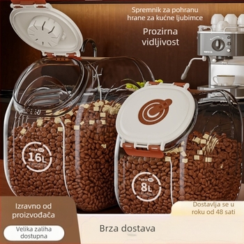 Bačva za hranu za kućne ljubimce, zatvorena bačva za hranu za mačke otporna na vlagu, zatvorena bačva za hranu za mačke, zatvorena bačva za hranu za kućne ljubimce, bačva za hranu za pse, zatvorena limenka