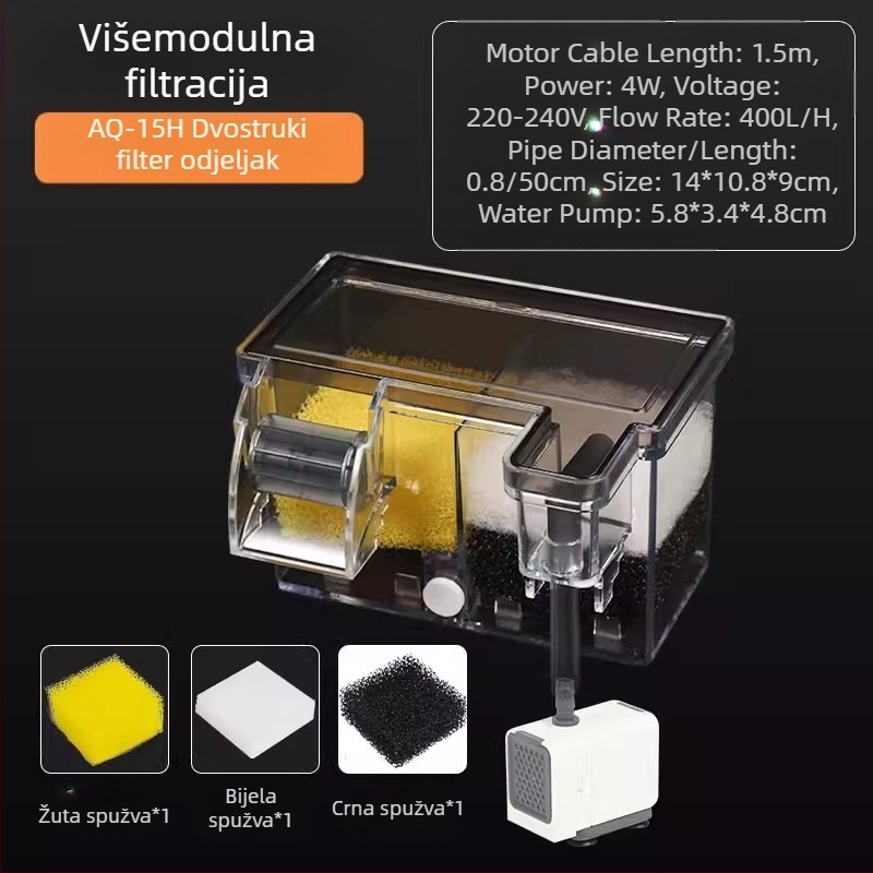 Songbao zidni filter za akvarij, kutija za filter za akvarij s kornjačama, tri u jednom filter za oksigenaciju, zidna kutija za kapanje, veleprodaja