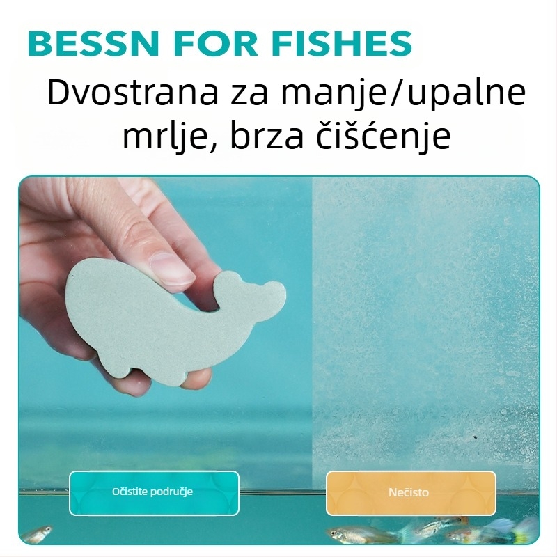 Čišćenje tragova vode i kamenca u akvariju, posebno čišćenje stakla kućnog akvarija, bez mrtvog kuta, bez artefakata, bez ozljeda proizvođača akvarija