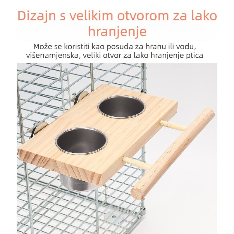 Božur od tigrove kože, xuanfeng papiga, matirana kutija za hranu za ptice od punog drva, hranilica za ptice, korito za čašu čvorka, zdjela za umivaonik, stanica od punog drva