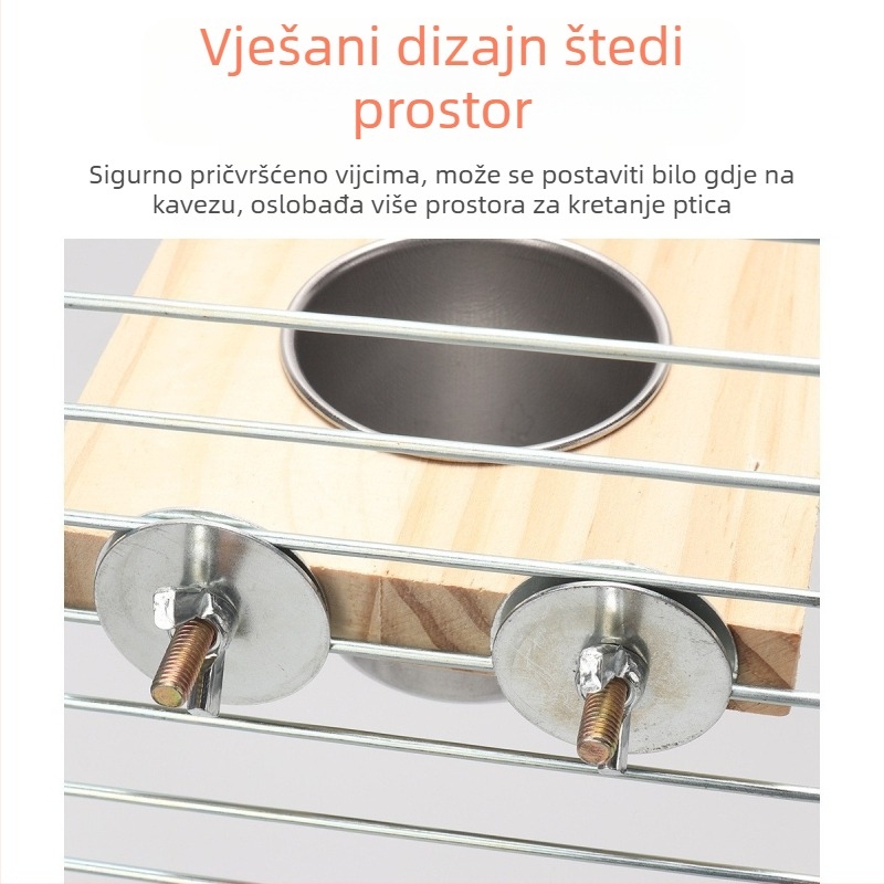 Božur od tigrove kože, xuanfeng papiga, matirana kutija za hranu za ptice od punog drva, hranilica za ptice, korito za čašu čvorka, zdjela za umivaonik, stanica od punog drva