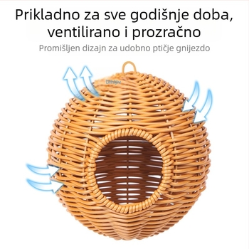 Viseće gnijezdo za papige, ratanovo gnijezdo za ptice, otporno na ugrize, ljetno, četiri godišnja doba, univerzalna sofa, božur, Xuanfeng, gnijezdo za spavanje od tigrove kože