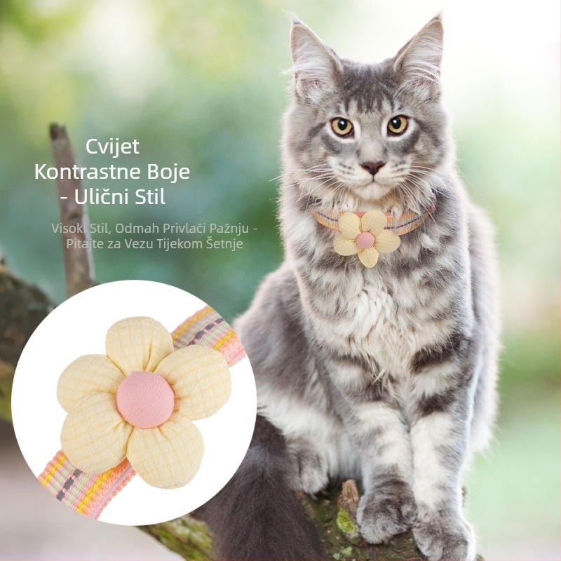 Nova ogrlica za mačke protiv odvajanja, reflektirajuća ogrlica za mačke protiv gubitka, podesiva ogrlica za kućne ljubimce srednje veličine