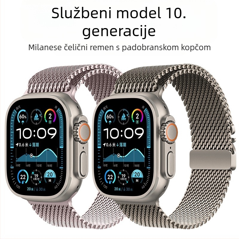 Pogodno za Apple Watch remen S11, službena nova milanska kopča za kišobran od nehrđajućeg čelika S10 remen