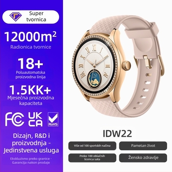 Prekogranični novi proizvod Idw22 ženski sat Bluetooth poziv višenamjenski sportski pametni sat za praćenje zdravlja s glasovnim asistentom