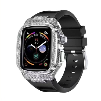 Pogodno za Apple Watch 10. generacije, metalno kućište, silikonsko Richard integrirano modificirano zaštitno kućište, sveobuhvatna sportska narukvica