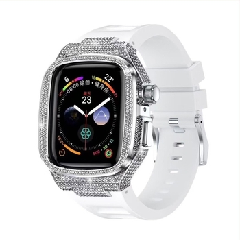 Pogodno za Apple Watch 10. generacije, metalno kućište, silikonsko Richard integrirano modificirano zaštitno kućište, sveobuhvatna sportska narukvica