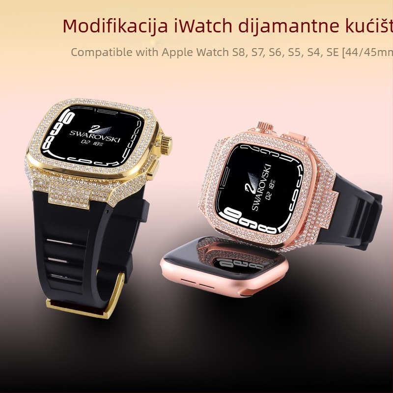 Pogodno za Apple Watch 10. generacije, metalno kućište, silikonsko Richard integrirano modificirano zaštitno kućište, sveobuhvatna sportska narukvica