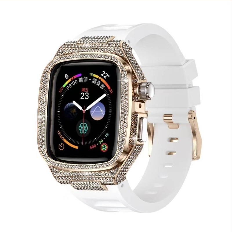 Pogodno za Apple Watch 10. generacije, metalno kućište, silikonsko Richard integrirano modificirano zaštitno kućište, sveobuhvatna sportska narukvica