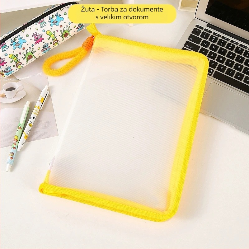 Ins studentska A4 torba za spise s patentnim zatvaračem velikog kapaciteta, prozirna testna papirna udžbenička sortirna prijenosna torba za pohranu