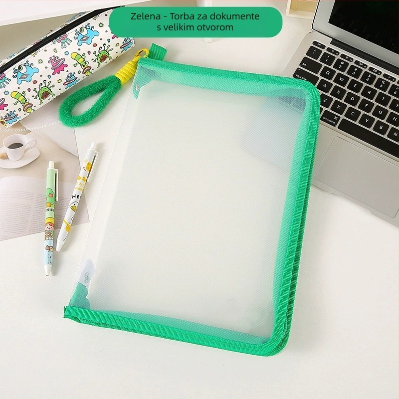 Ins studentska A4 torba za spise s patentnim zatvaračem velikog kapaciteta, prozirna testna papirna udžbenička sortirna prijenosna torba za pohranu