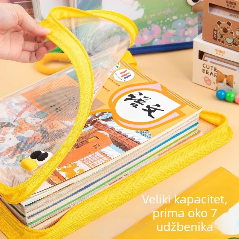 Vrećica za spise s dopaminom A4 s patentnim zatvaračem, prozirna torba za nošenje studentskih knjiga, plišana prijenosna torba za pohranu