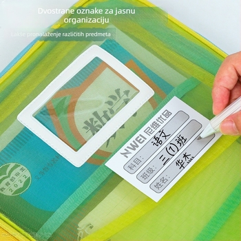 Huajie torba za spise A4 formata, prozirna torba za spise s velikim otvorom, torba za tutorijale, torba za nošenje knjiga za učenike, torba za klasifikaciju predmeta