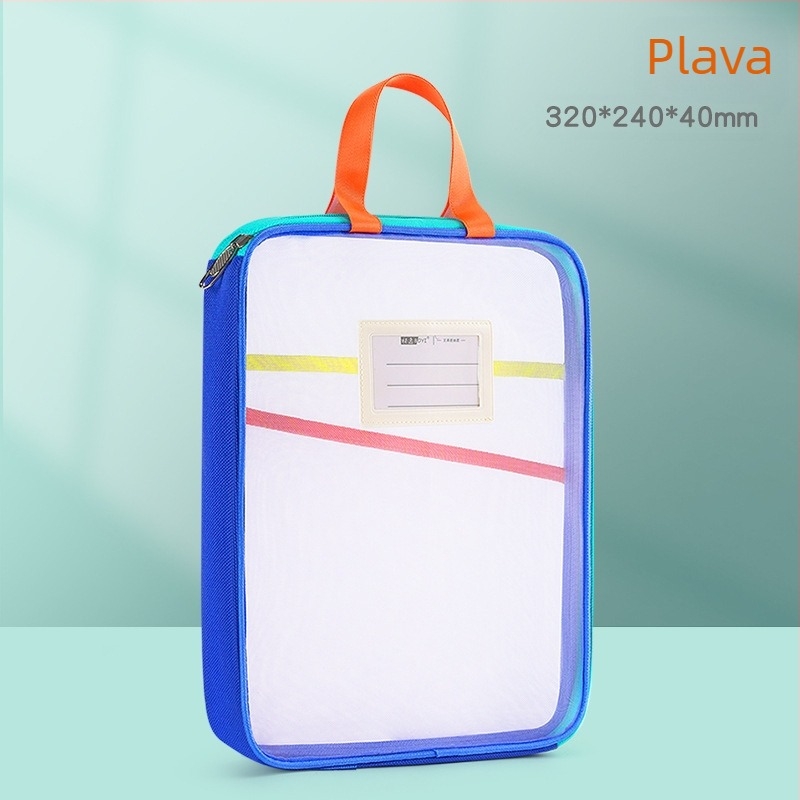 Tang Qianyi A4 torba za spise, prozirna torba za dokumente u obliku slova L, veliki otvor, prijenosna torba za predmetnu klasifikaciju za učenike i učenike