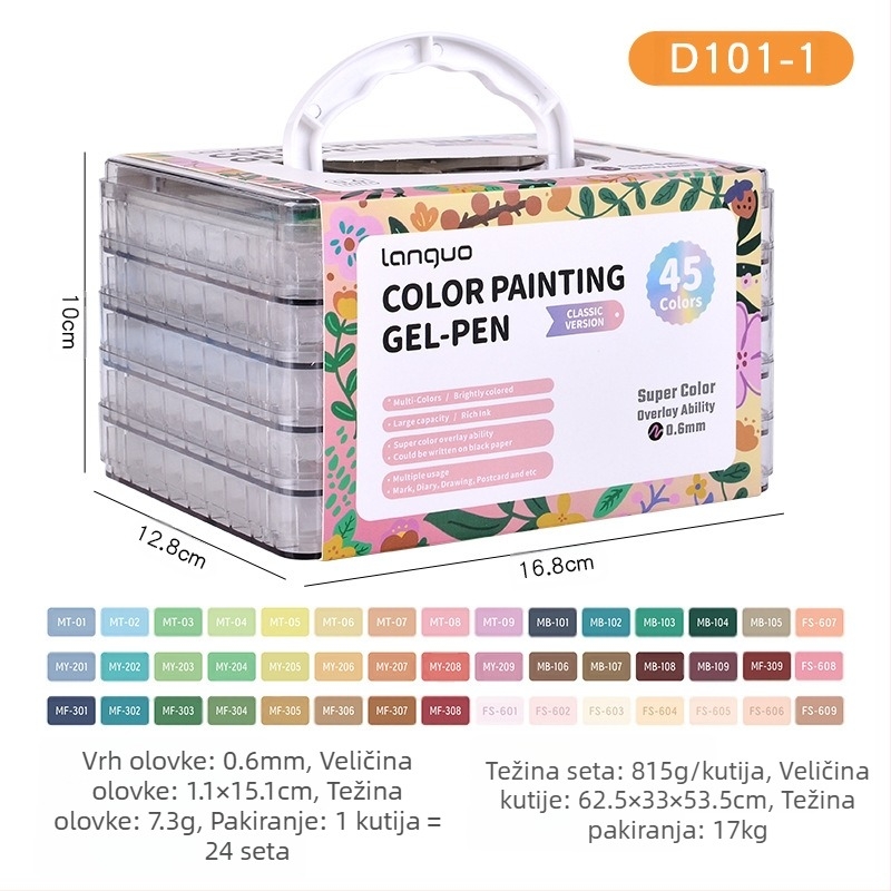 Plavi set voćnih olovki, 168 boja, veliki kapacitet, priručnik, marker za slikanje, neutralna olovka, olovka ključnih boja