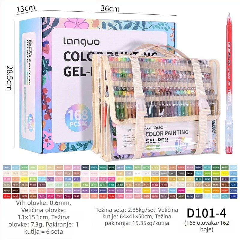 Plavi set voćnih olovki, 168 boja, veliki kapacitet, priručnik, marker za slikanje, neutralna olovka, olovka ključnih boja