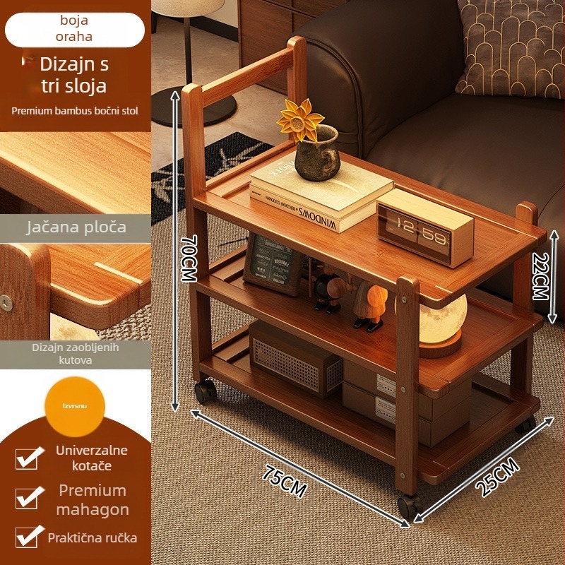 Srednjovjekovni stil sofe, bočni stolić, čajna soba, pokretna kolica, dnevni boravak, mali stan, stolić za kavu, novi vrući stil 2025.