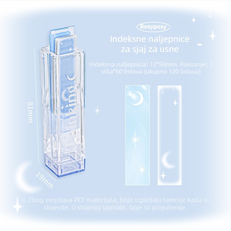 RosyPosy mekana kreativna naljepnica za usne s glazurom za usne, visokokvalitetna naljepnica za kućne ljubimce, prijenosni marker za bilješke i naljepnice