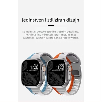 Pogodno za Apple Watch Apple Watch 38/42 s kvadratnom kopčom, silikonski kontrastni ultra remen, proizvođač spreman zaliha