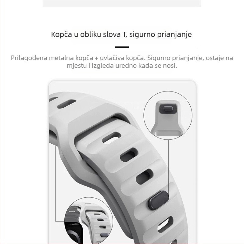 Pogodno za Apple Watch Apple Watch 38/42 s kvadratnom kopčom, silikonski kontrastni ultra remen, proizvođač spreman zaliha