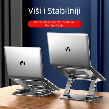 Stalak za prijenosno računalo od ugljičnog čelika s dvostrukim krakom, sklopivi stalak za igranje prijenosnog računala