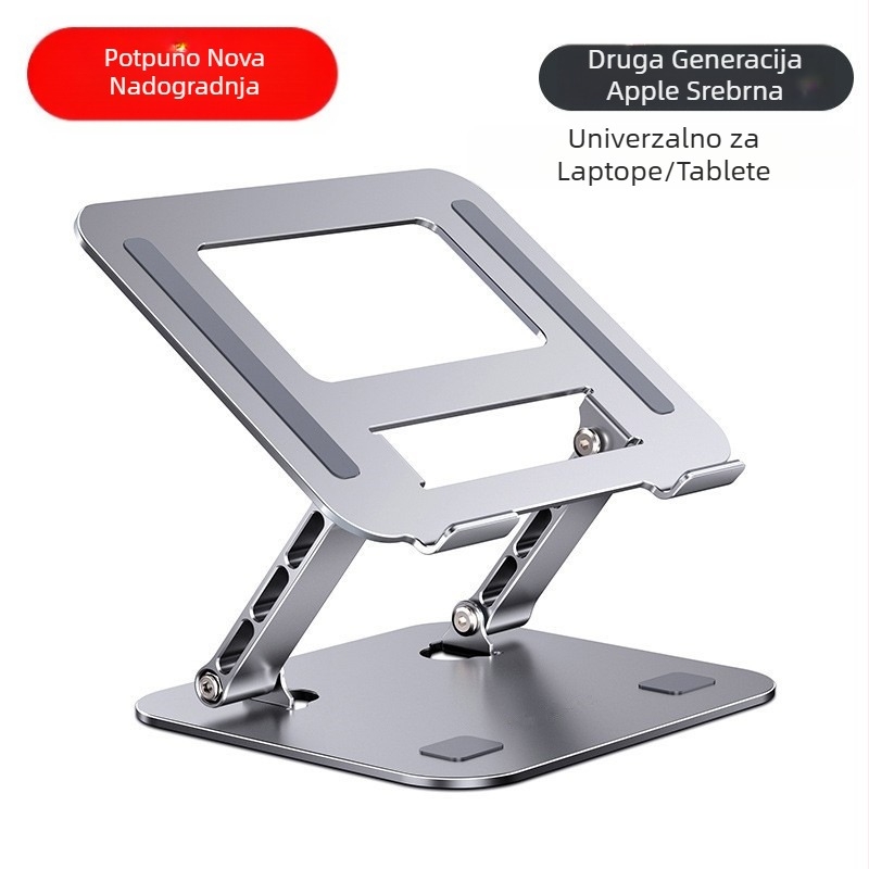 Stalak za prijenosno računalo od ugljičnog čelika s dvostrukim krakom, sklopivi stalak za igranje prijenosnog računala