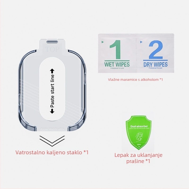 Zaštitna folija za Apple Watch, ultra bez prašine, skladište, kaljena folija za Apple Watch, legura titana