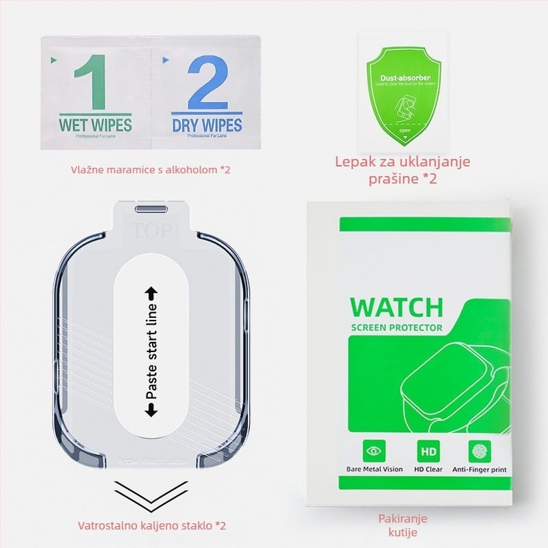 Zaštitna folija za Apple Watch, ultra bez prašine, skladište, kaljena folija za Apple Watch, legura titana