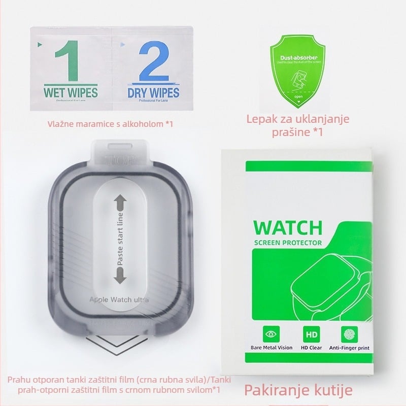 Zaštitna folija za Apple Watch, ultra bez prašine, skladište, kaljena folija za Apple Watch, legura titana