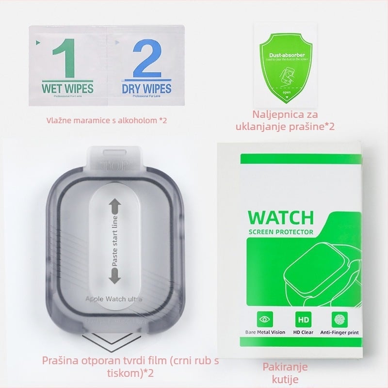 Zaštitna folija za Apple Watch, ultra bez prašine, skladište, kaljena folija za Apple Watch, legura titana
