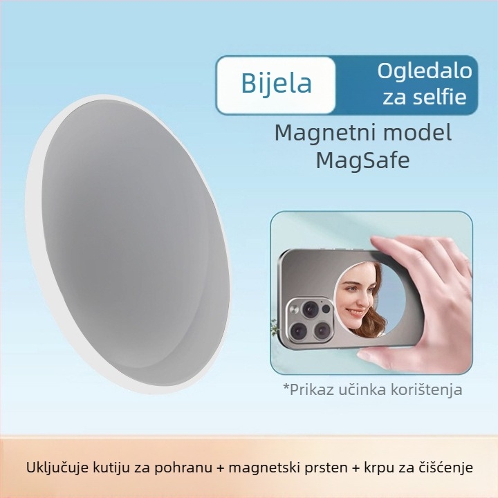 Aluminijska legura MagSafe magnetsko apsorpcijsko ogledalo za mobitel sa stražnje strane za samofotografiranje, artefakt, Vlog live HD konveksno ogledalo za šminkanje