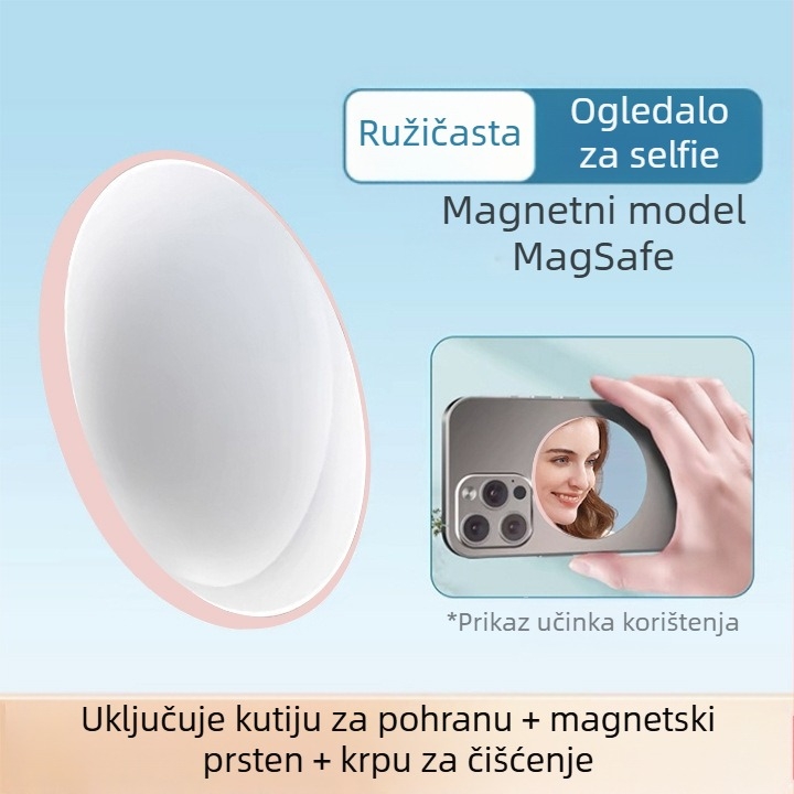 Aluminijska legura MagSafe magnetsko apsorpcijsko ogledalo za mobitel sa stražnje strane za samofotografiranje, artefakt, Vlog live HD konveksno ogledalo za šminkanje