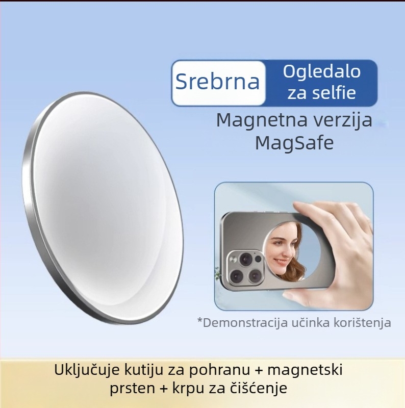 Aluminijska legura MagSafe magnetsko apsorpcijsko ogledalo za mobitel sa stražnje strane za samofotografiranje, artefakt, Vlog live HD konveksno ogledalo za šminkanje