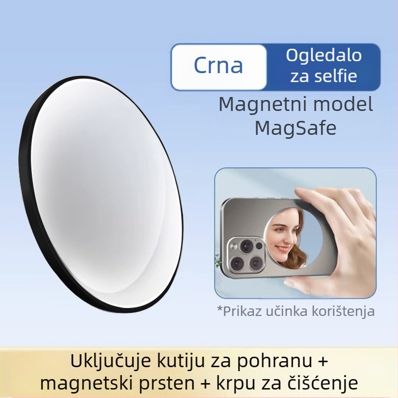 Aluminijska legura MagSafe magnetsko apsorpcijsko ogledalo za mobitel sa stražnje strane za samofotografiranje, artefakt, Vlog live HD konveksno ogledalo za šminkanje