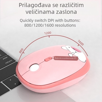 MOFII Ferris ručna bežična 2.4g tipkovnica i miš odijelo slatko ružičasto crtano uredsko odijelo s tipkovnicom i mišem