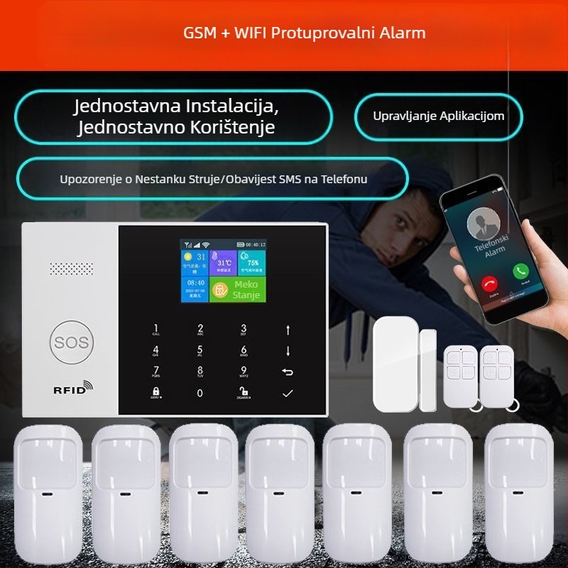 Protuprovalni alarm Infracrveni senzor Ljudsko tijelo Kućanski Komercijalni Senzor za Vrata i Prozore WIFI Protuprovalni Daljinski Alarm