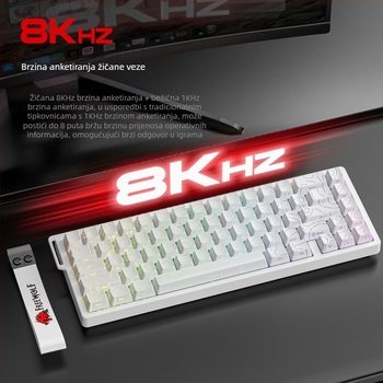 Besplatna Wolf F68PRO RGB magnetska osna mehanička tipkovnica s tri načina rada, konturna žičana 8K bežična Bluetooth magnetska osna tipkovnica