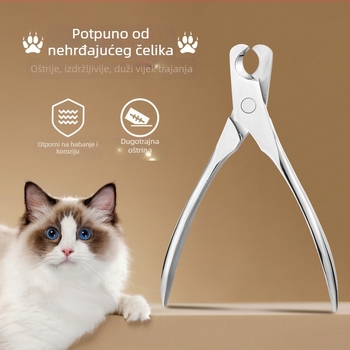 Univerzalne škare za nokte za kućne ljubimce, škare za mačke i pse, škare za nokte od nehrđajućeg čelika, protiv krvavih linija, polumjesečasti rez