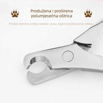 Univerzalne škare za nokte za kućne ljubimce, škare za mačke i pse, škare za nokte od nehrđajućeg čelika, protiv krvavih linija, polumjesečasti rez